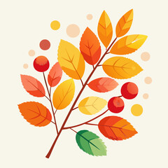 Obraz premium Branch of rowan berries 