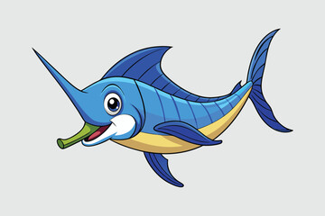 Obraz premium blue marlin fish vector art illustration.