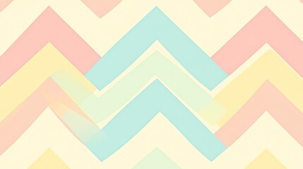 Abstract Pastel Chevron Pattern with Overlapping Shapes