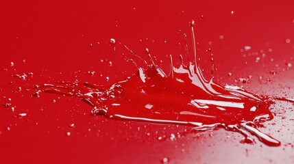 Red Liquid Splash on Red Background