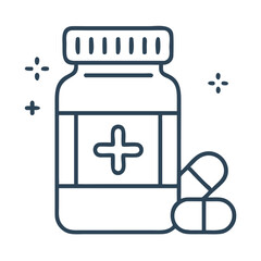 Obraz premium Pills icon, medicine and pharmacy symbol on transparent background