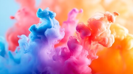 Fototapeta premium Acrylic colors Ink in water Abstract background Rainbow of colors Colorful background : Generative AI
