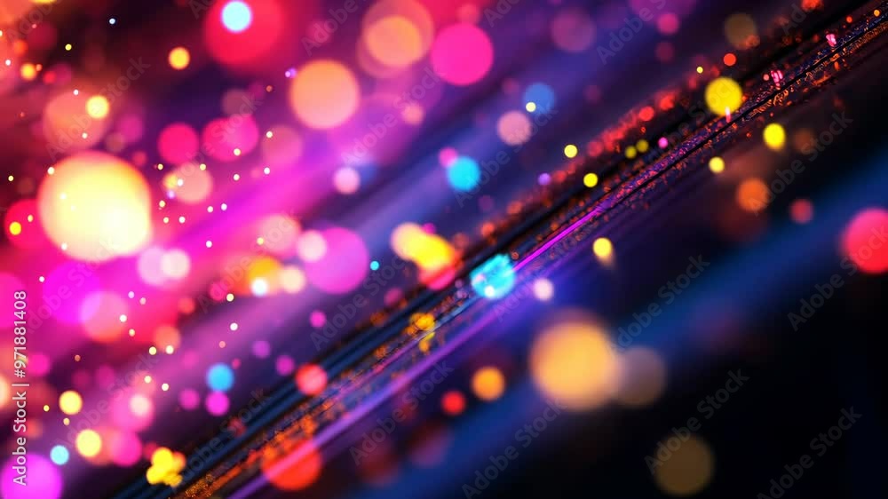 Poster colorful abstract patterns with vibrant lights and shapes creating a mesmerizing visual display at n