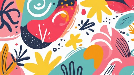 Fototapeta premium A playful background image with whimsical patterns and bright colors.