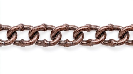 Obraz premium Rusty Chain Links Isolated on White Background