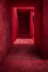 The floor and walls of the room are red.