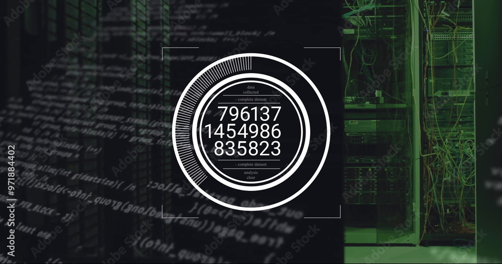 Poster image of digital data processing over computer servers