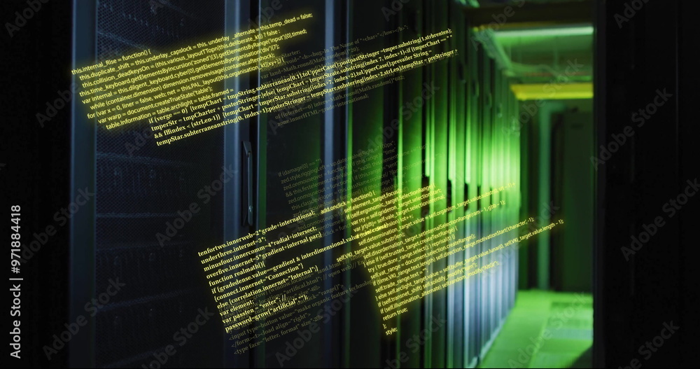 Poster image of digital data processing over computer servers