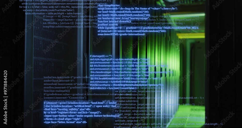 Poster image of digital data processing over computer servers