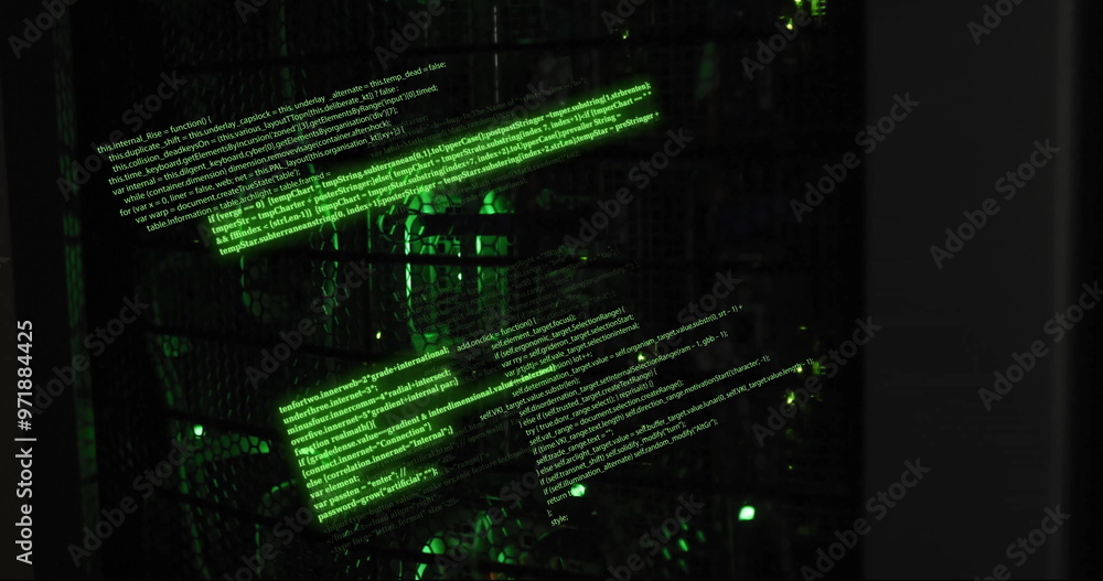 Poster image of digital data processing over computer servers