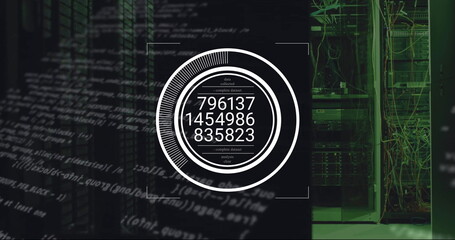 Image of digital data processing over computer servers