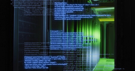 Image of digital data processing over computer servers