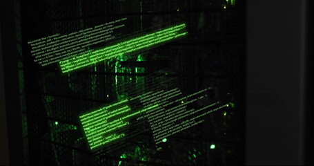 Image of digital data processing over computer servers