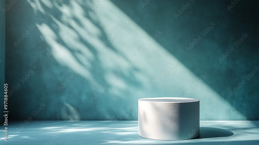 Leinwandbilder pastel blue background for product display or mock up with shadow and light : Generative AI