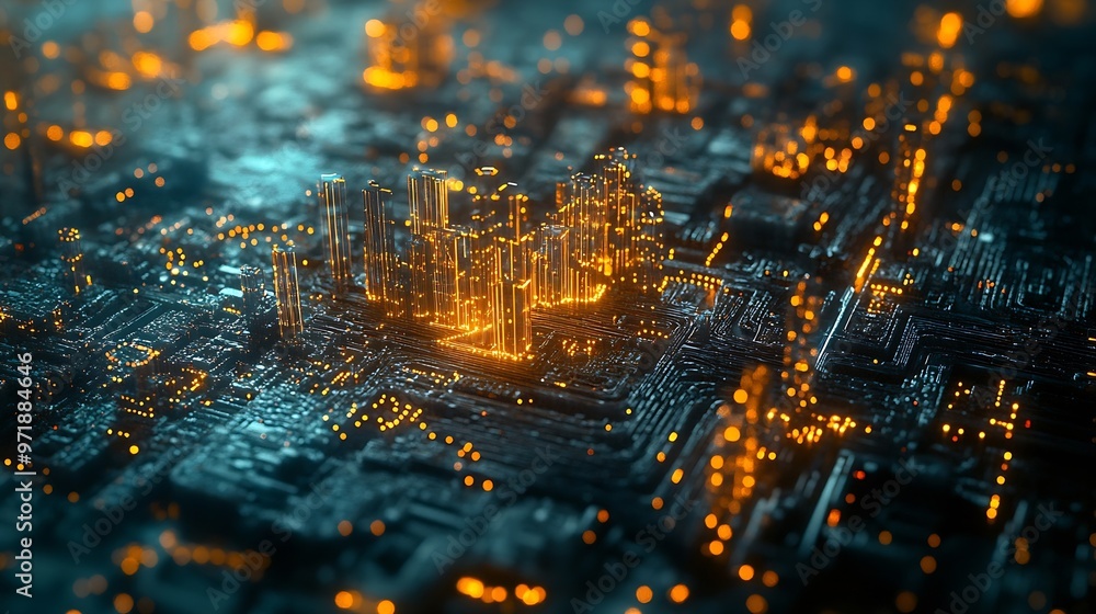Aufkleber smart city development conceptmodern big data connection technology is the futuretelecommunication a