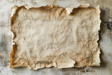 Fototapeta premium Ancient, Cracked, and Worn Paper Document with Handwritten Script
