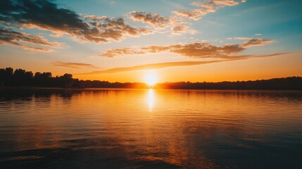 Fototapeta premium Sunset Over Still Water