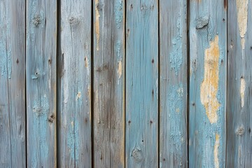 Obraz premium Weathered Wooden Planks with Chipped Blue Paint