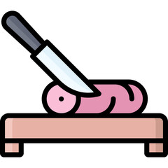 cutting board icon illustration design with filled outline