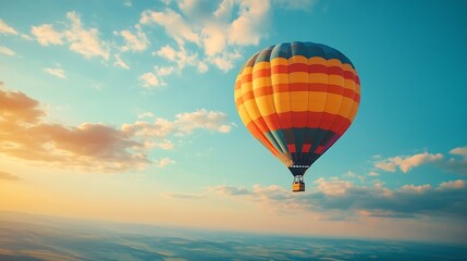 Fototapeta premium activity adventure aerial air airborne aircraft airship astrology astronomy aviation background balloon ballooning cloud cloudscape cosmos flight floating fly free freedom fun hi : Generative AI
