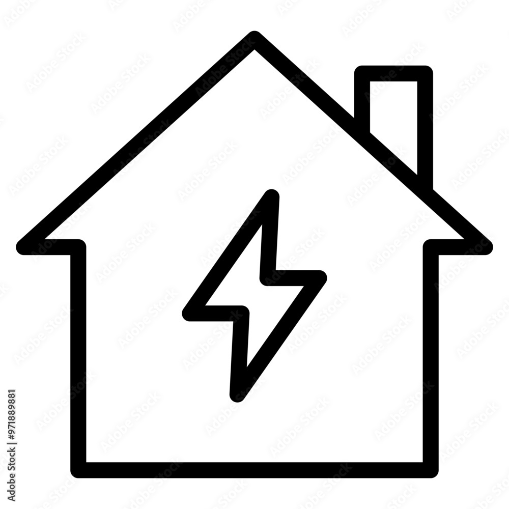 Canvas Prints house with lightning bolt icon