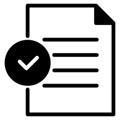 check file approve icon, file document checkmark icon