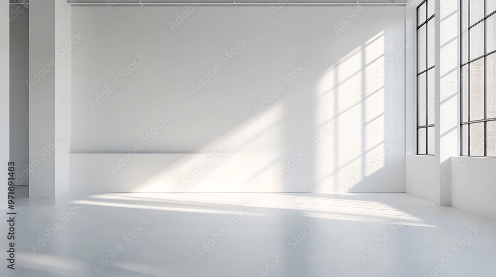 Poster white room wall background white empty room for products and design white studio room large empty wh