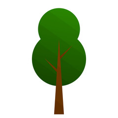 Green tree on brown wood with gradient shading