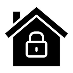 home protection, house with padlock icon