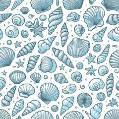 sea shells seamless pattern