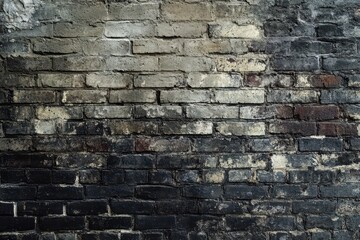 Fototapeta premium Weathered Brick Wall with Dark and Light Tones