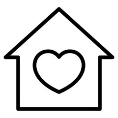 House with heart shape icon , love home symbol,