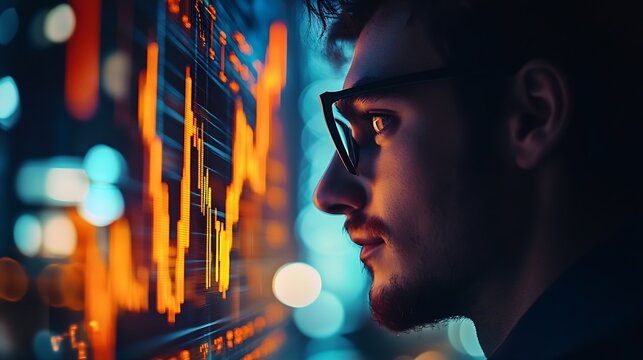 2024 business planning and strategy concept Analytical businessman planning business growth 2024 digital marketing profit income economy stock market trends and business 2024 trend : Generative AI