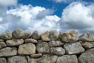A Stone Wall Against a Cloudy Sky