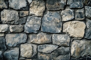 Close-up of a Gray Stone Wall Texture