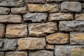 Fototapeta premium Close-Up View of a Rough Stone Wall