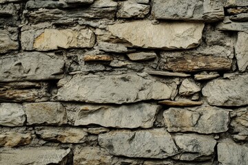 Fototapeta premium Weathered Stone Wall with Irregularly Shaped Rocks