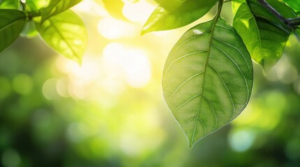 Sunlight Through Green Leaves