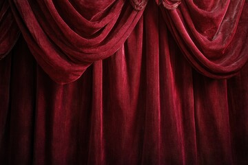 Red Draped Fabric with Vertical Lines