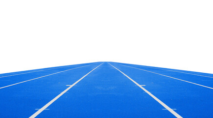 empty blue running tracks in stadium