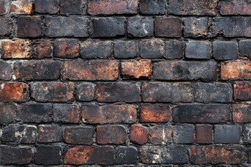 Obraz premium Weathered Brick Wall with Dark Mortar
