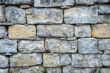 Weathered Stone Wall with Irregularly Shaped Blocks