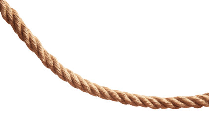 One brown braided rope isolated on white