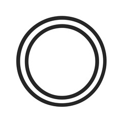 A minimalist design featuring two concentric circles in black on a white background, suitable for various design purposes and applications