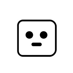 Fototapeta premium This design showcases a minimalistic face within a square frame, featuring two round eyes and a neutral mouth expression, suitable for various digital uses