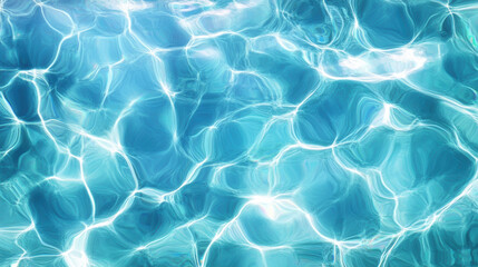 Bright and vibrant water pattern of tropical sea, showcasing beautiful interplay of light and reflections on surface. mesmerizing blue tones create serene and calming atmosphere