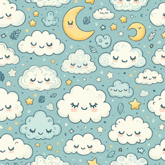 seamless pattern with clouds