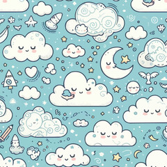 seamless pattern with clouds