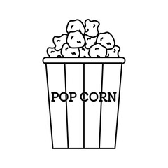 シンプルなポップコーンの線画イラスト