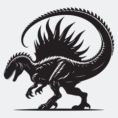 black dinosaur silhouette vector, T-Rex black silhouette vector icon,